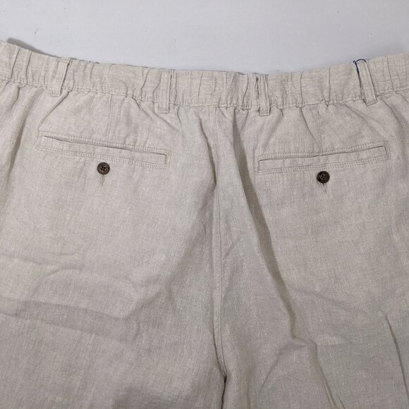 NEW- Big Mens Roundtree & Yorke Caribbean Linen Shorts 10" Inseam- Beige - Picture 9 of 9